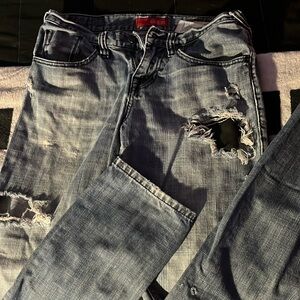 Guess distressed blue jeans